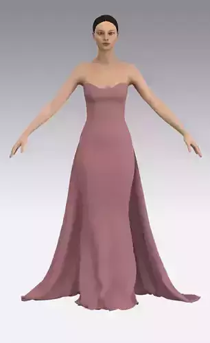 Dress  heartshape neckline back princess skirt