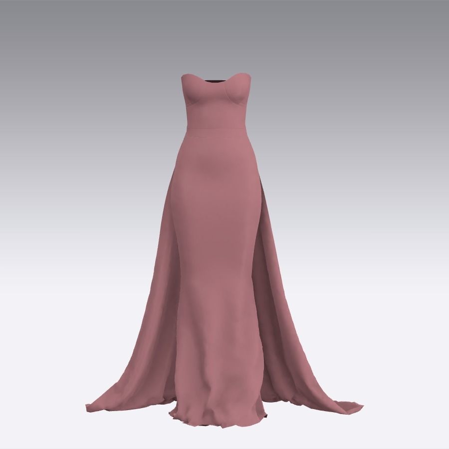Eska - Mid-calf 3D printed dress with gradient main image 0