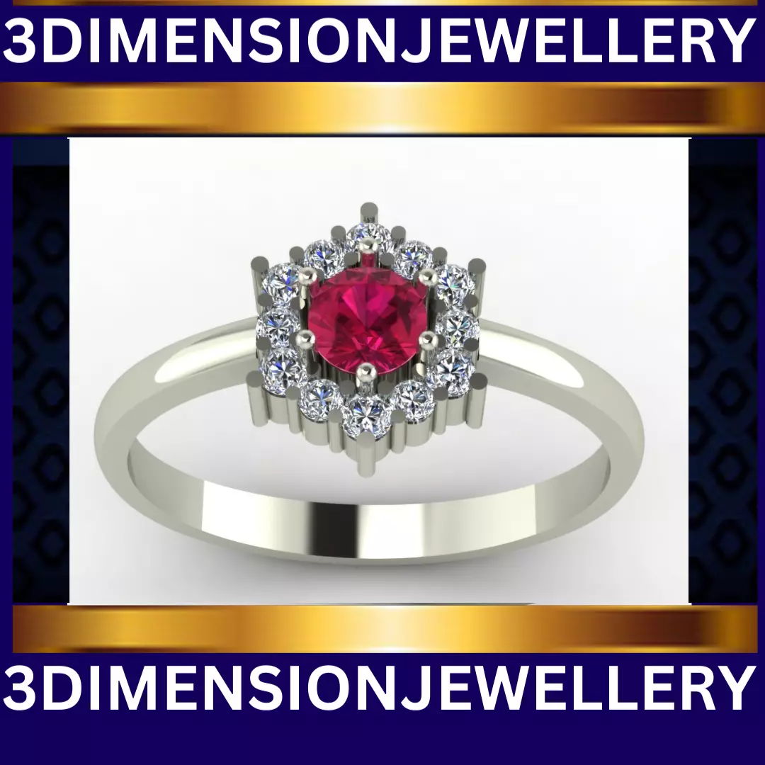 DIAMOND RING RUBY 3DJ-SCG-23 3D print model