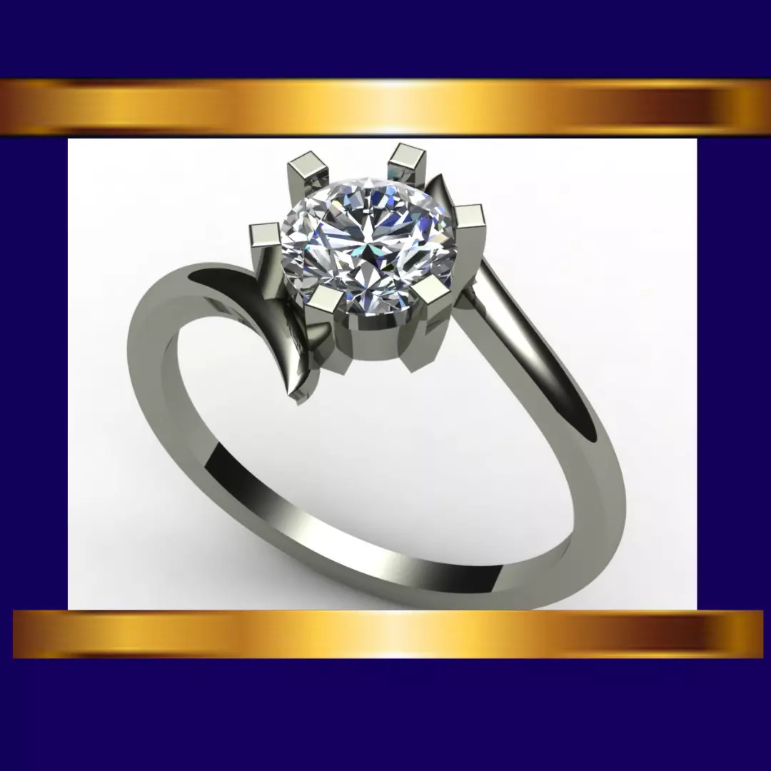 DIAMOND SOLITIER RING 3DJ-SCG-24 3D print model
