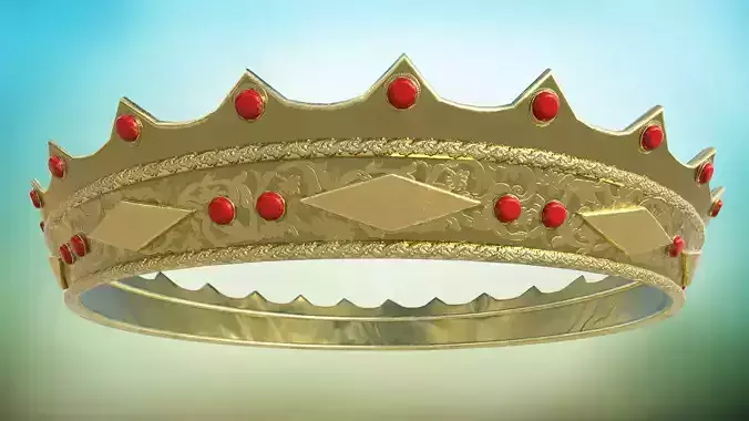 Old Medieval Crown 3D model PBR  game ready