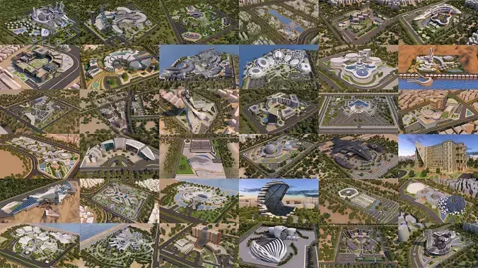 36 Architecture 3D Projects - 2D Drawings - Bundle 3D Model Collection