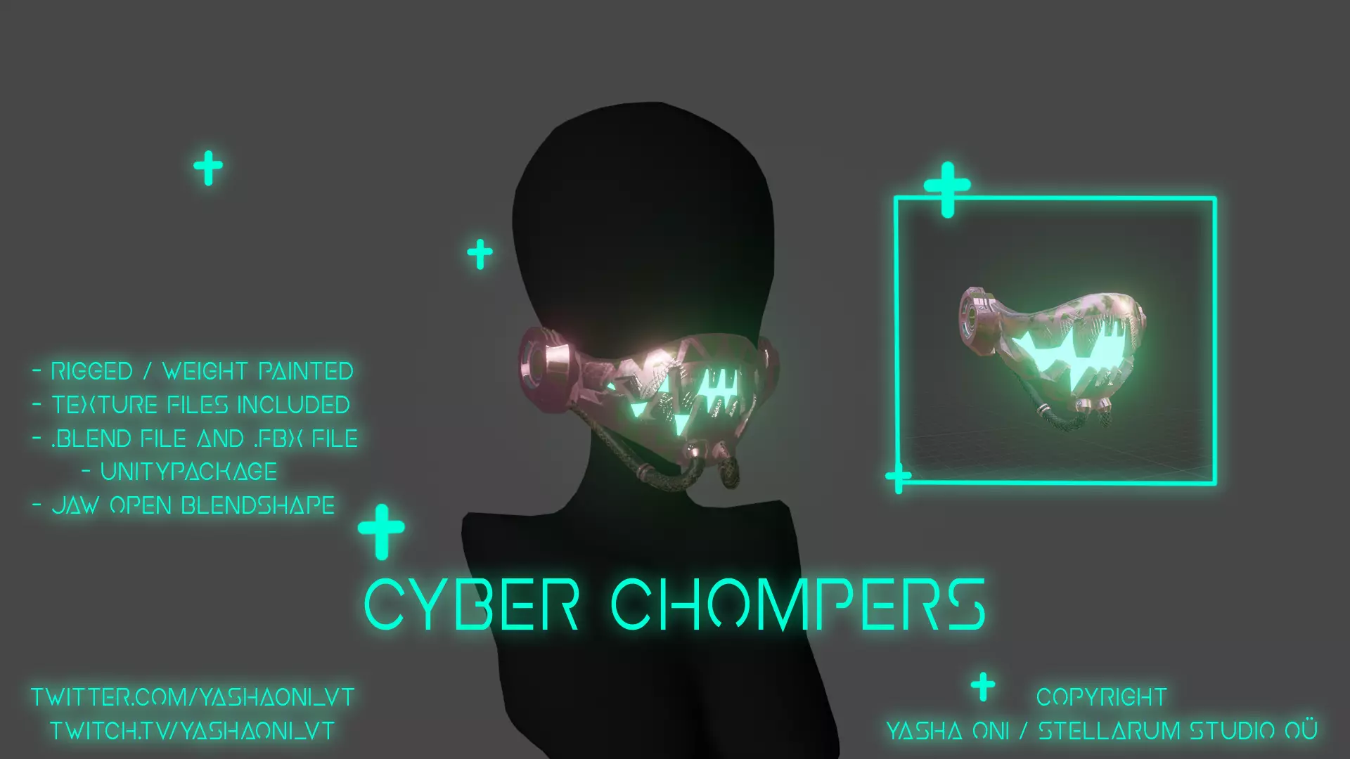 Cyber Chompers Low-poly 3D model_0