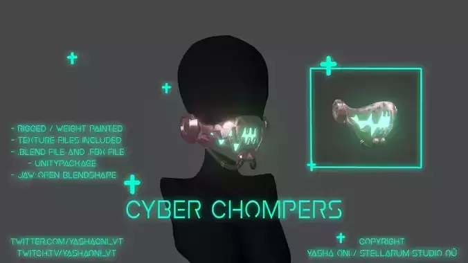 Cyber Chompers Low-poly 3D model
