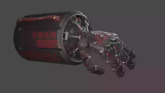 Mech Gauntlet Low-poly 3D model