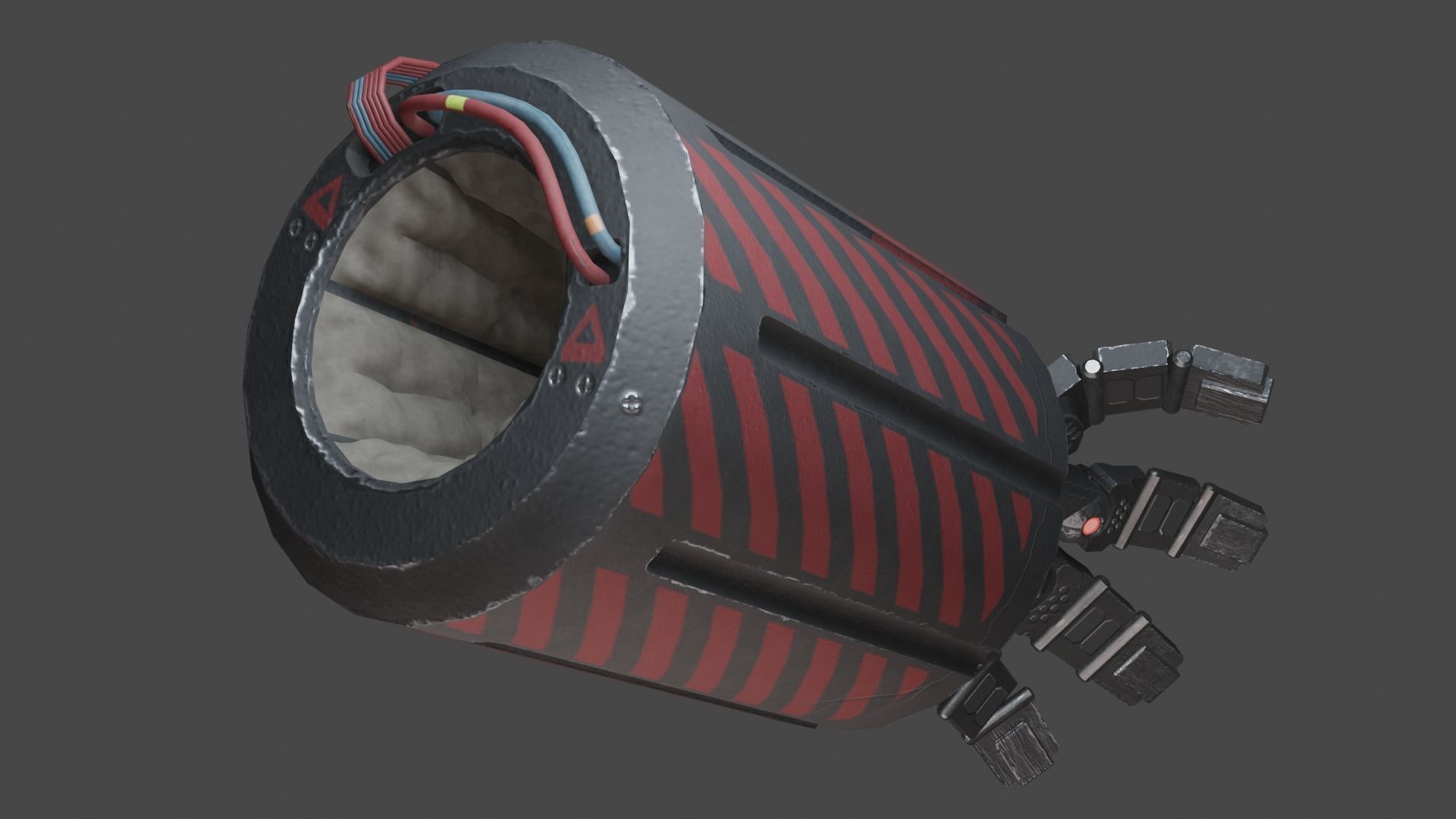 Mech Gauntlet Low-poly 3D model_2