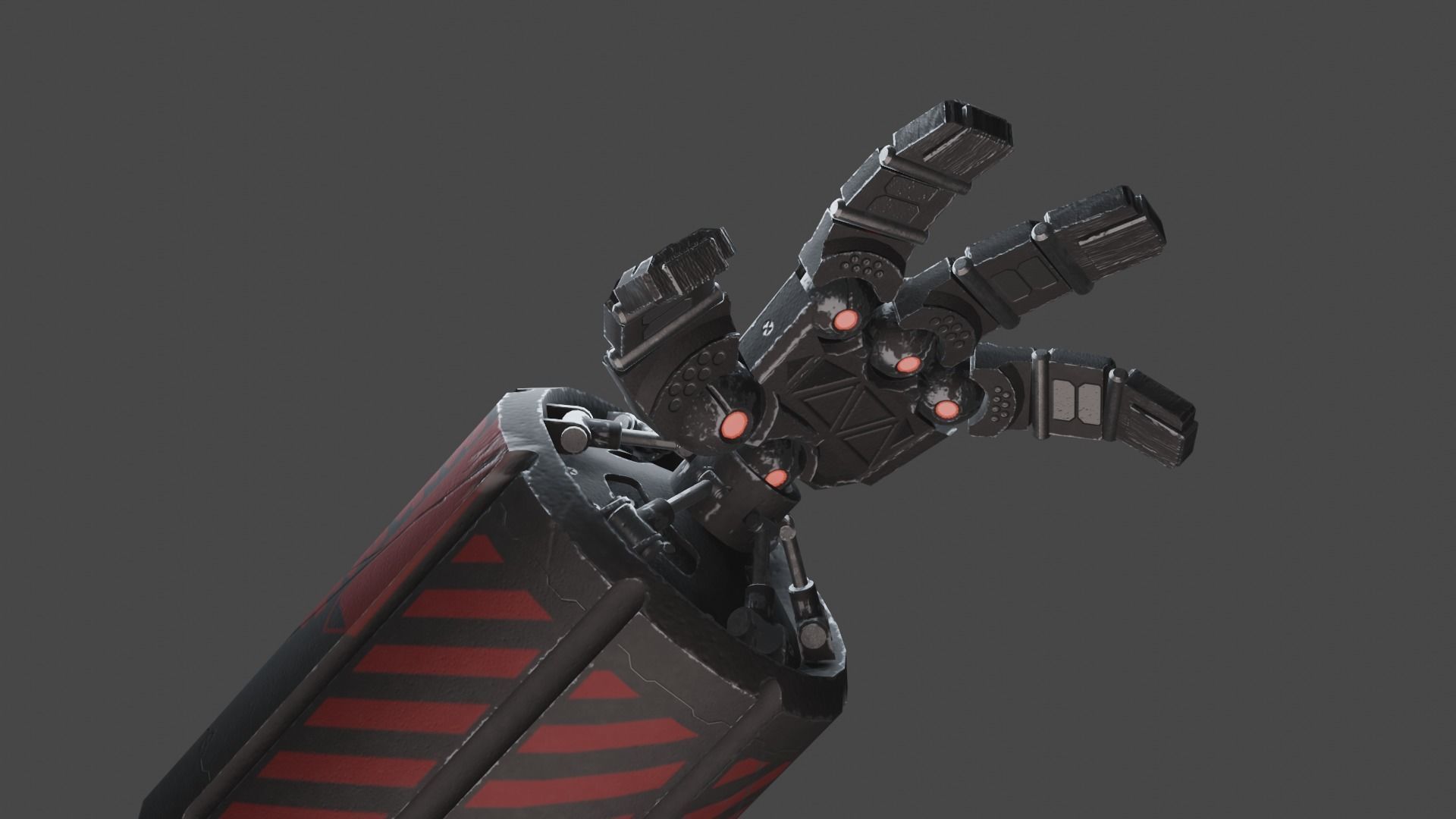Mech Gauntlet Low-poly 3D model_1