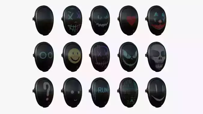 15 LED Screen Mask Collection - Character Design 
