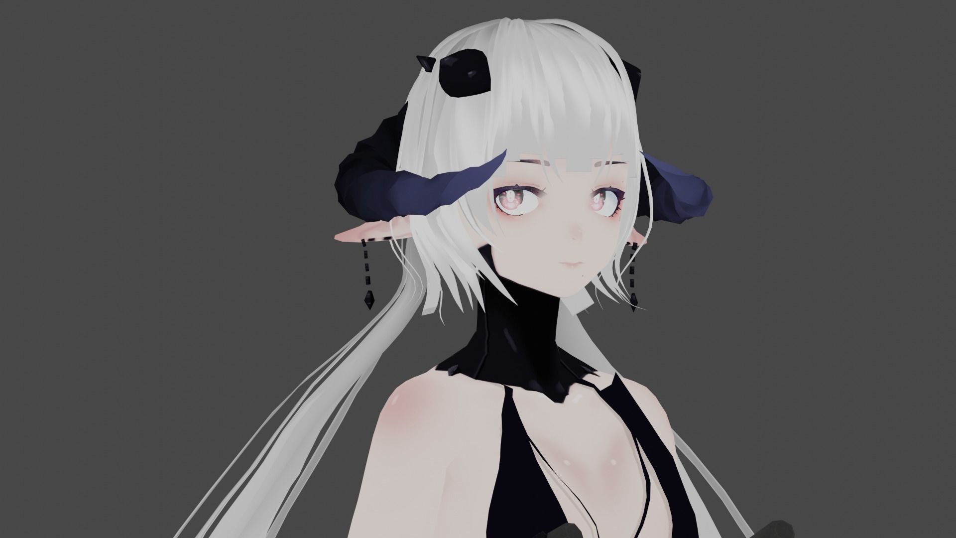 Vtuber  Vrchat model  Gunblades Low-poly 3D model_4
