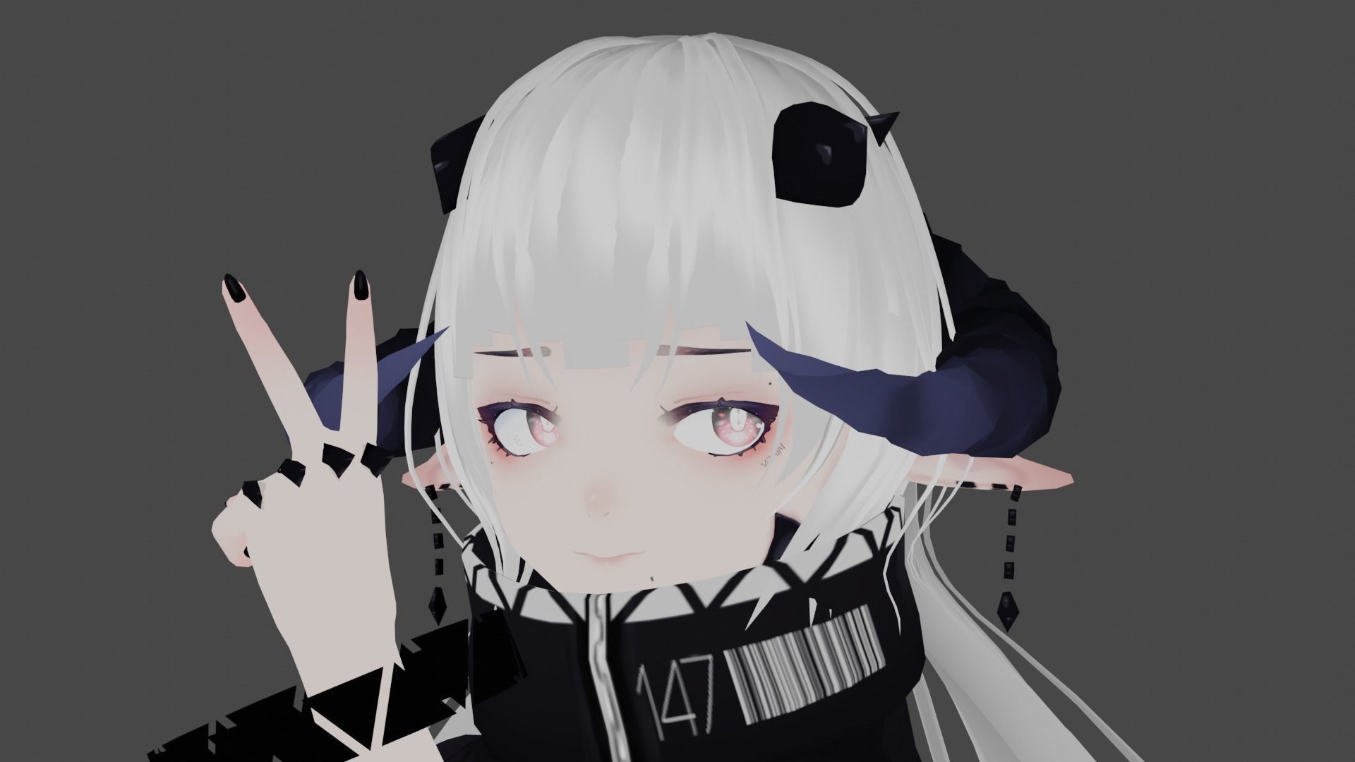 Vtuber  Vrchat model  Gunblades Low-poly 3D model_2
