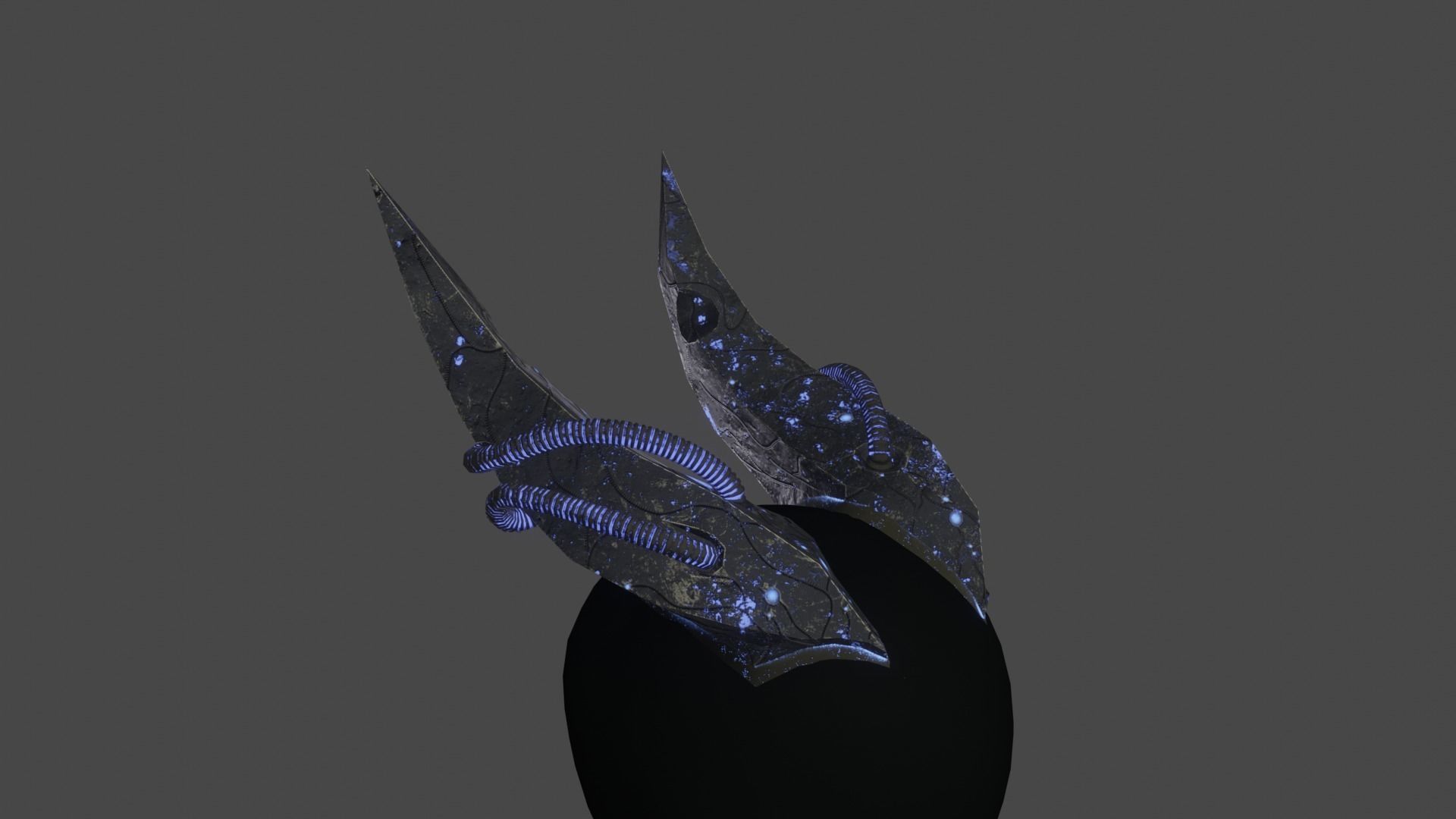 Infected horns Low-poly 3D model_1