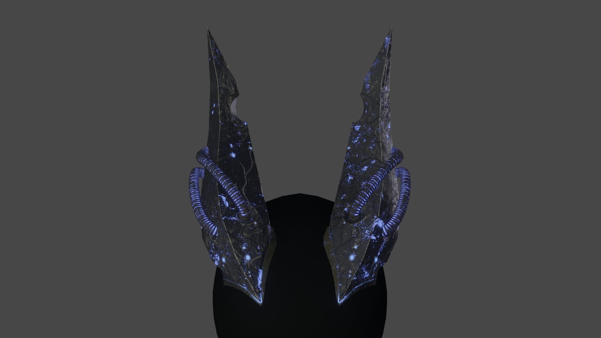 Infected horns Low-poly 3D model_2