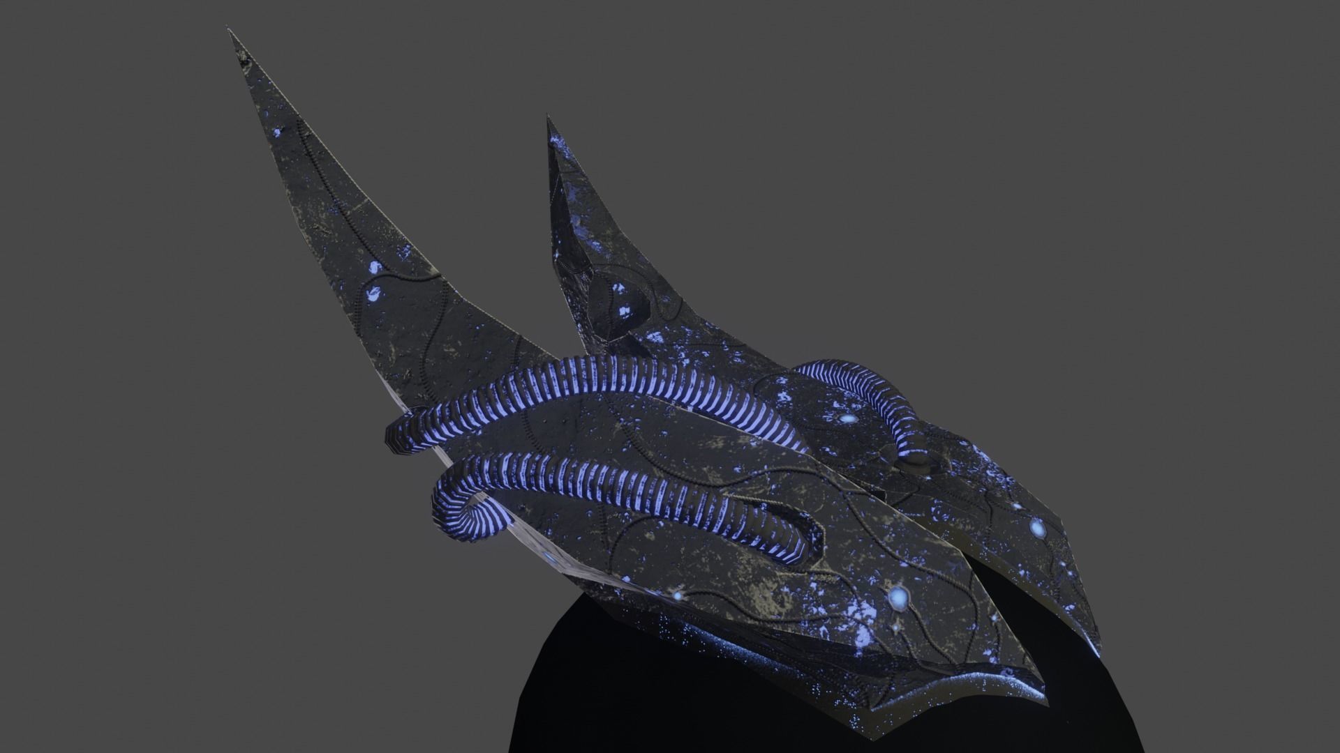 Infected horns Low-poly 3D model_4