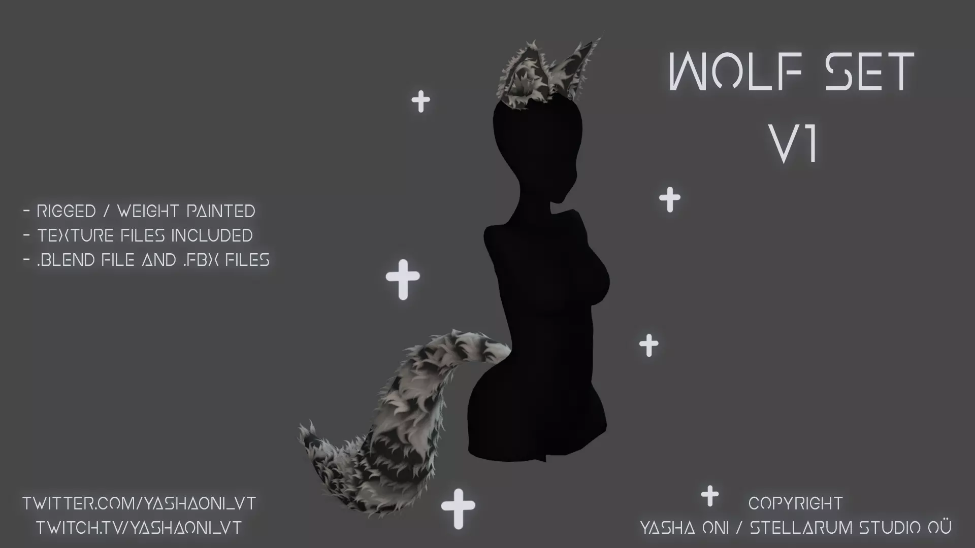 Wolf set V1 Low-poly 3D model_0