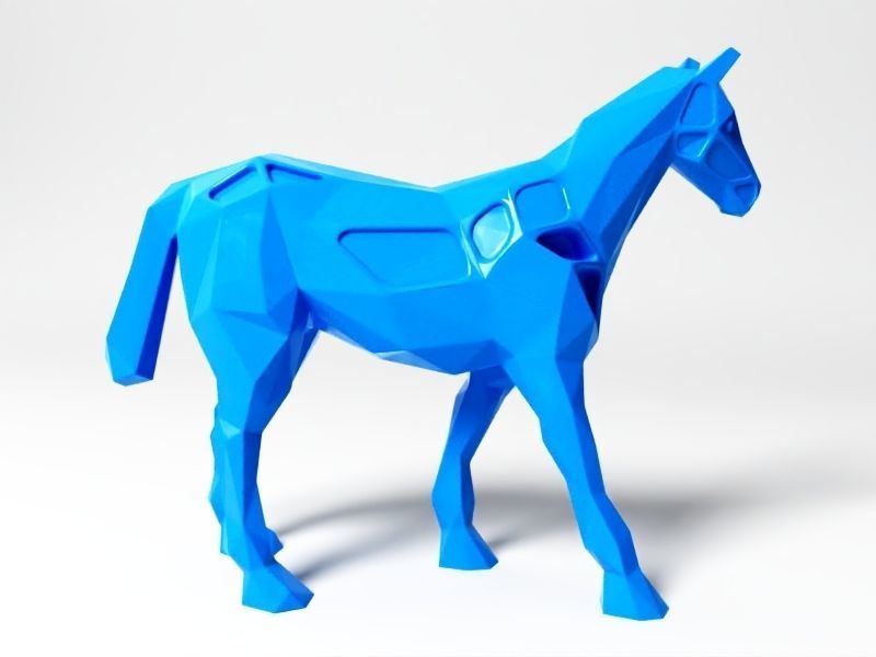 Polygon Horse 3D print model_4