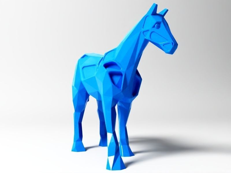Polygon Horse 3D print model_5