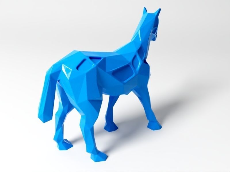 Polygon Horse 3D print model_3