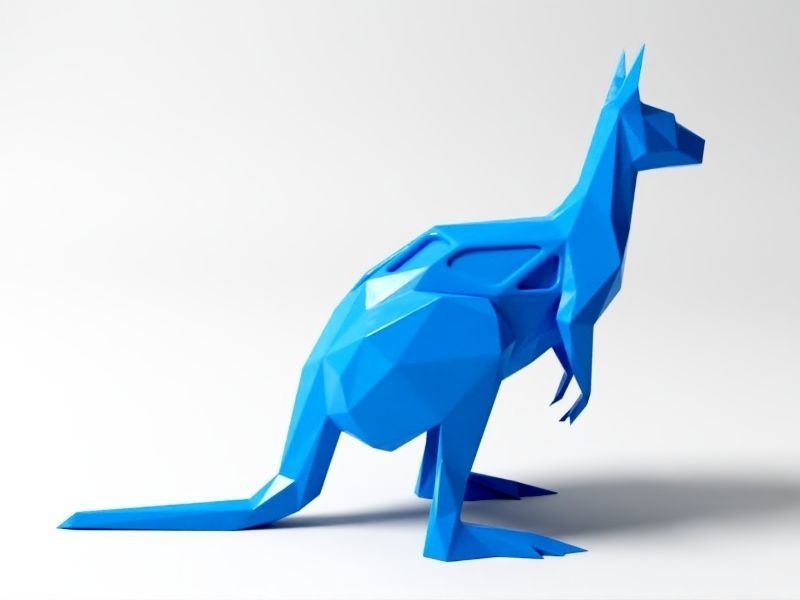 Polygon Kangaroo 3D print model_4