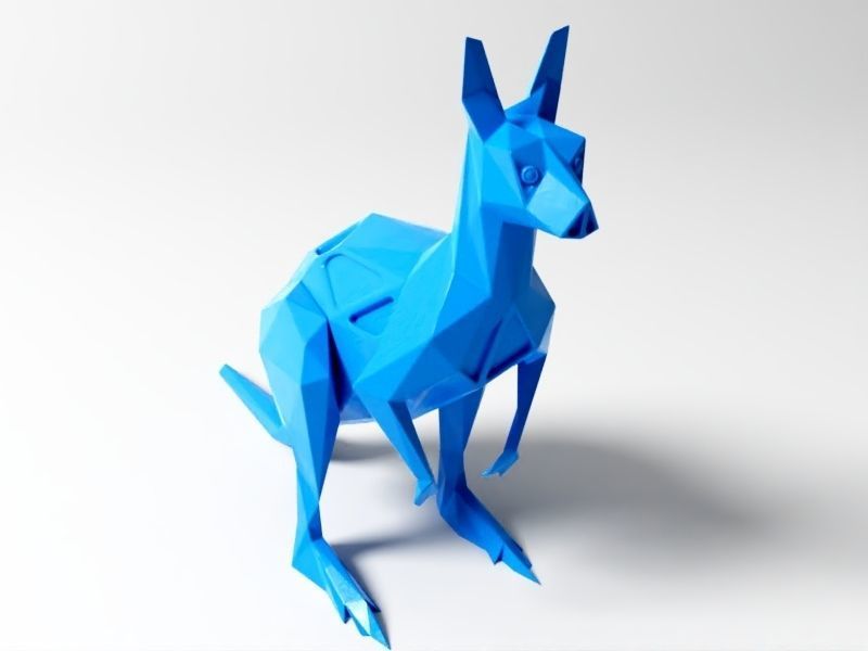 Polygon Kangaroo 3D print model_5