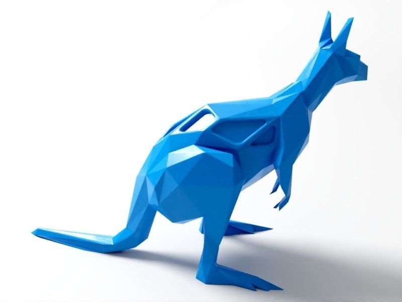 Polygon Kangaroo 3D print model_4