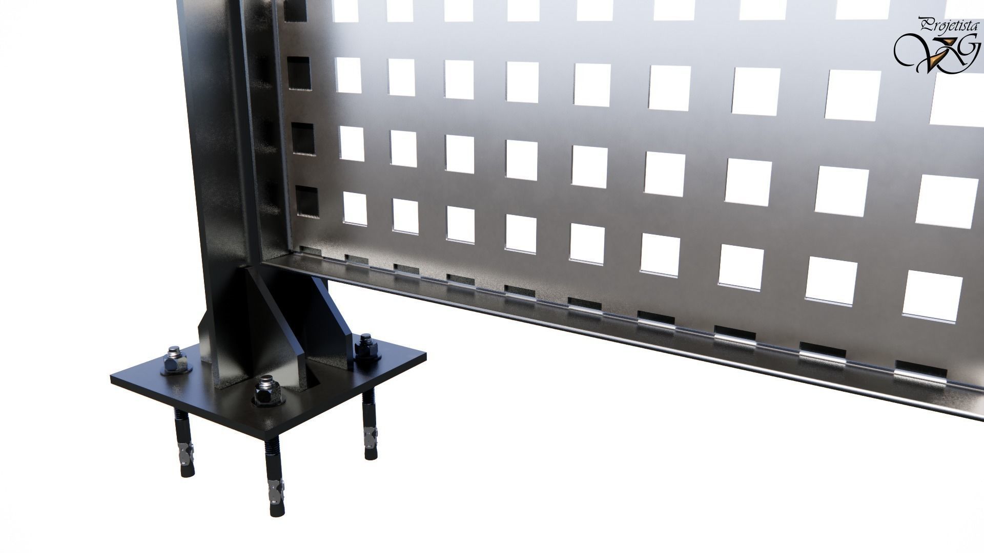 Guarda-corpo em metal 3D model_9