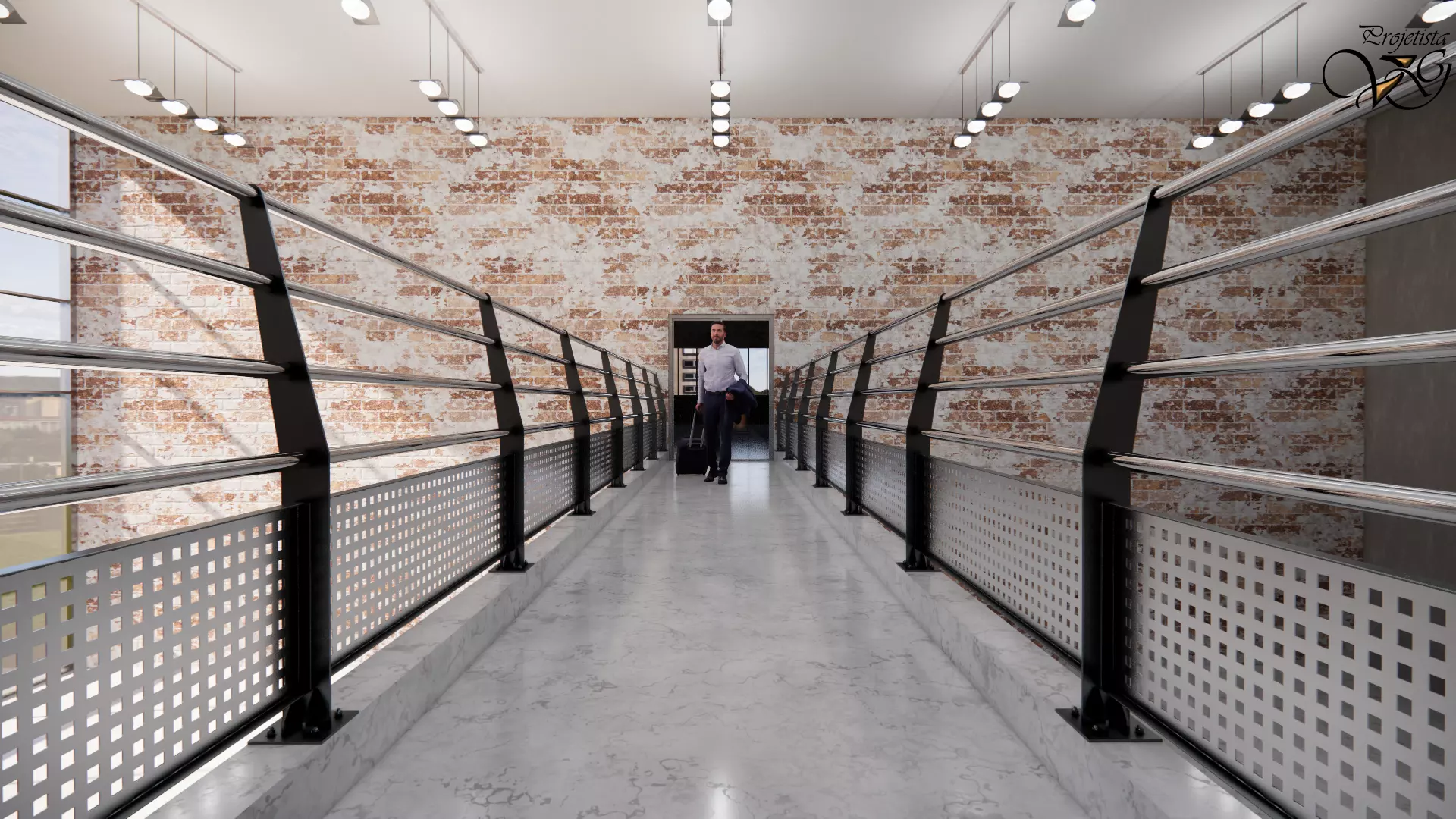 Guarda-corpo em metal 3D model_0