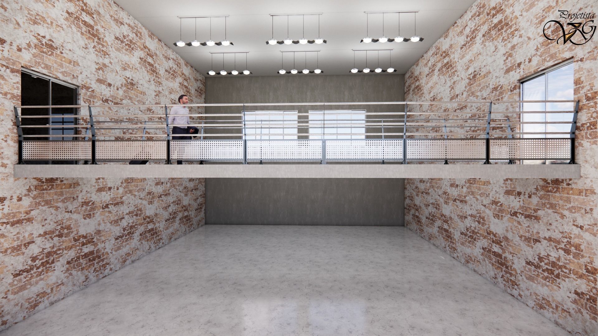 Guarda-corpo em metal 3D model_3