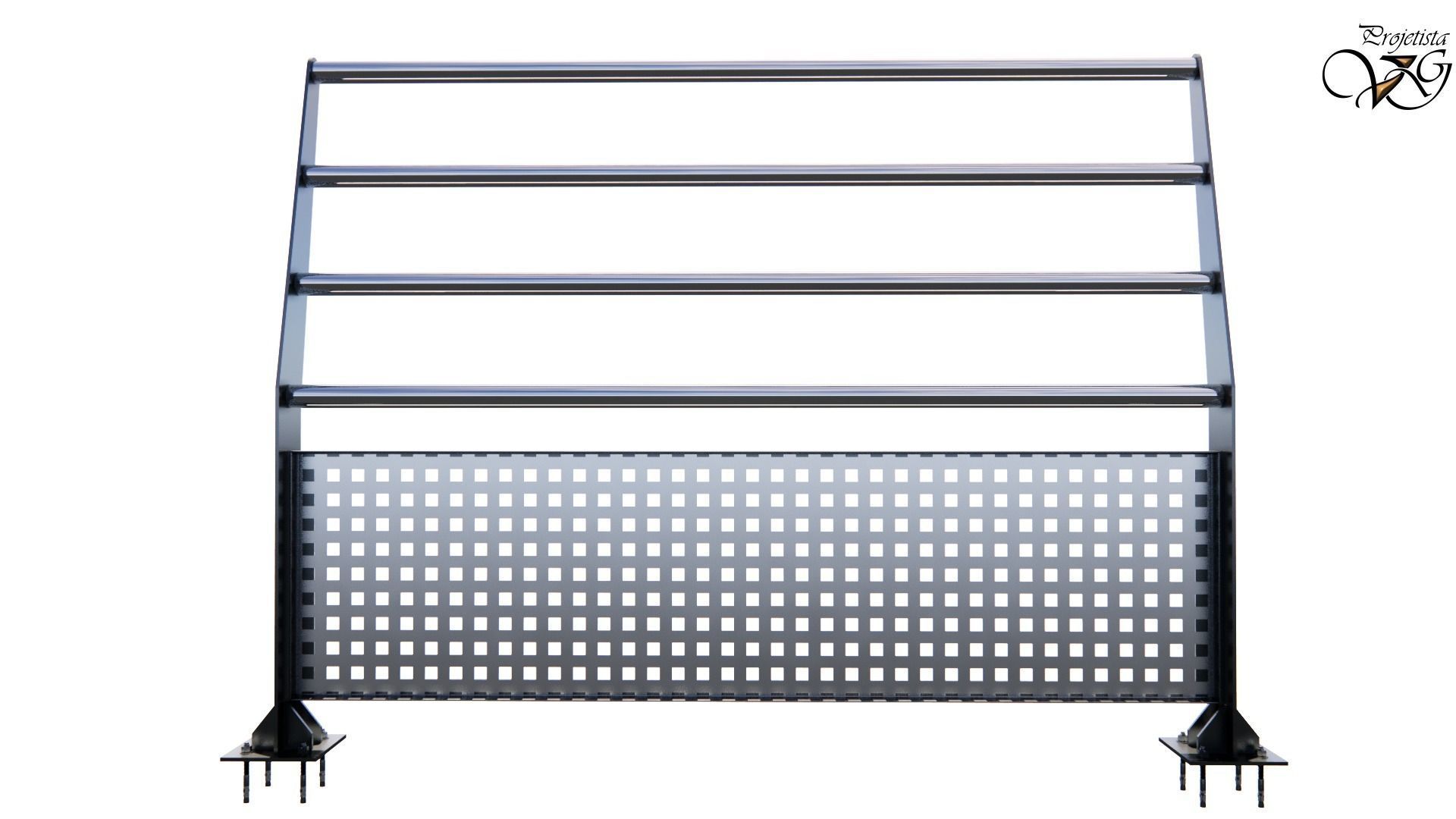 Guarda-corpo em metal 3D model_6