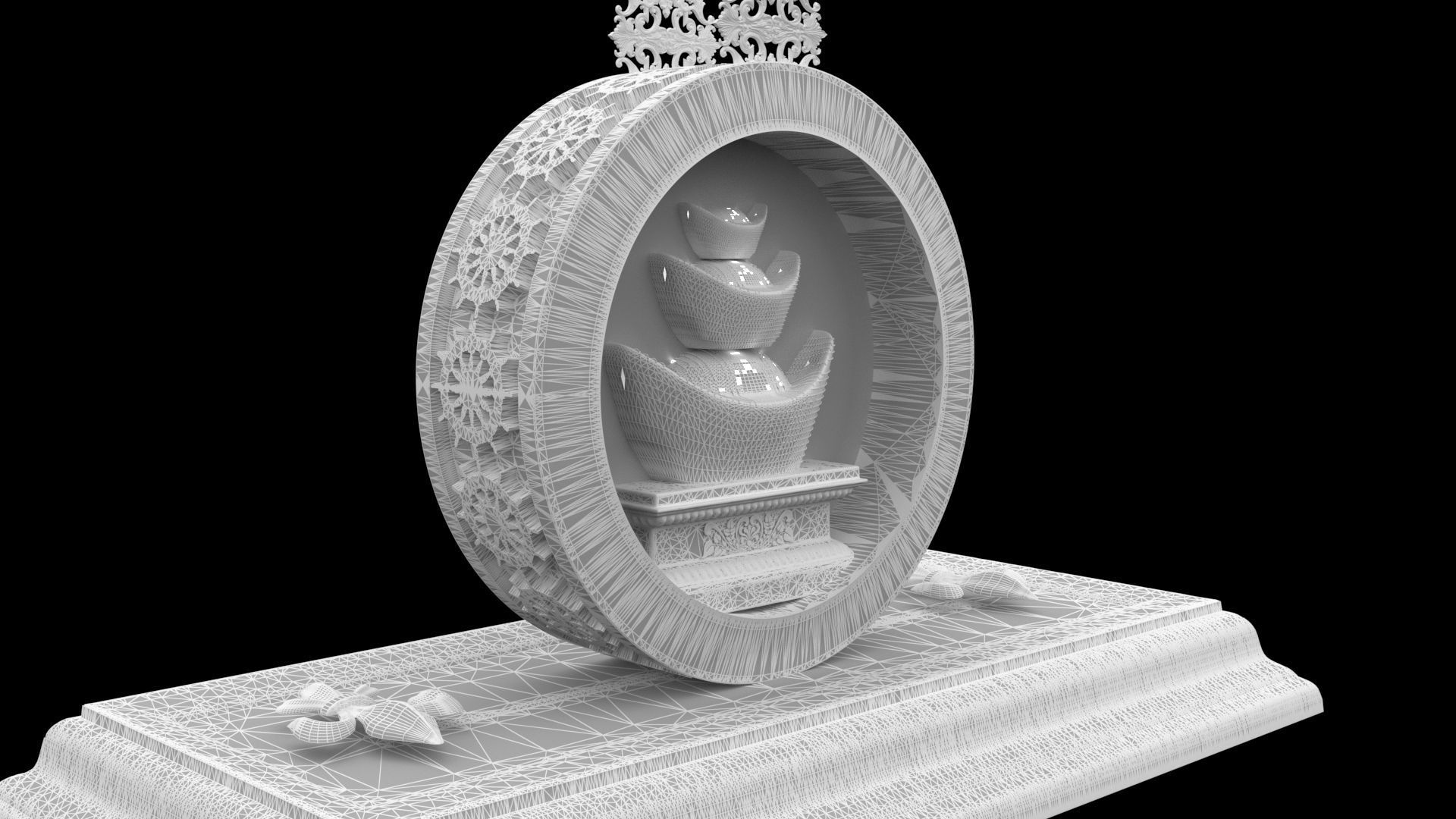 Chinese gold Ingot 3D model_12