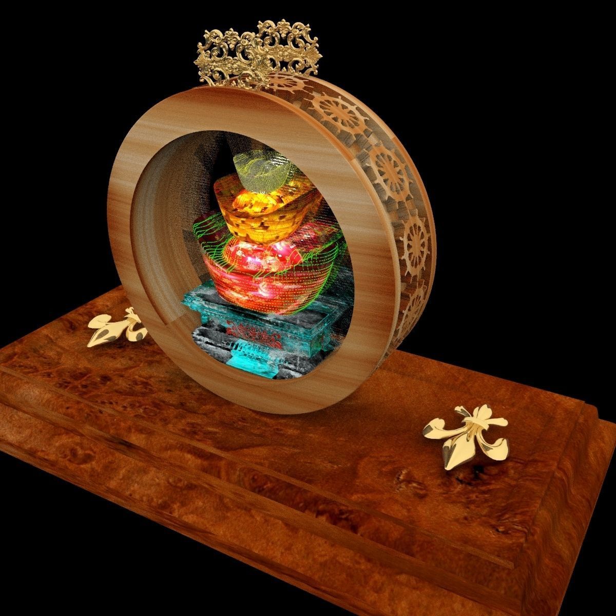 Chinese gold Ingot 3D model_10