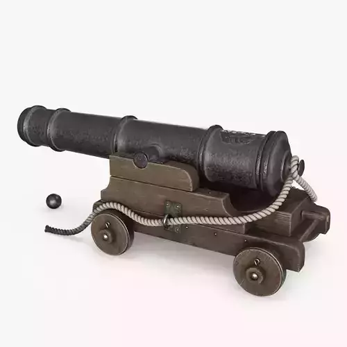 Vintage Cannon Mortar Low-poly 3D model