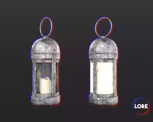 Medieval Common Lighting Lantern Low-poly 3D model