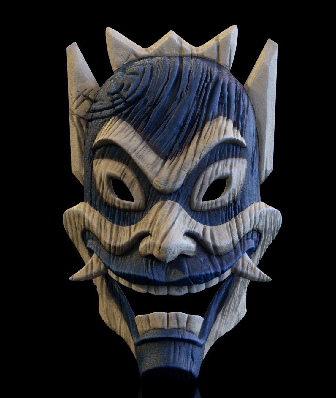 Blue Spirit mask  3D print model_1