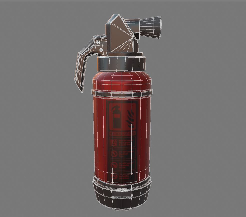 Fire Extinguisher sci-fi Low-poly 3D model_6