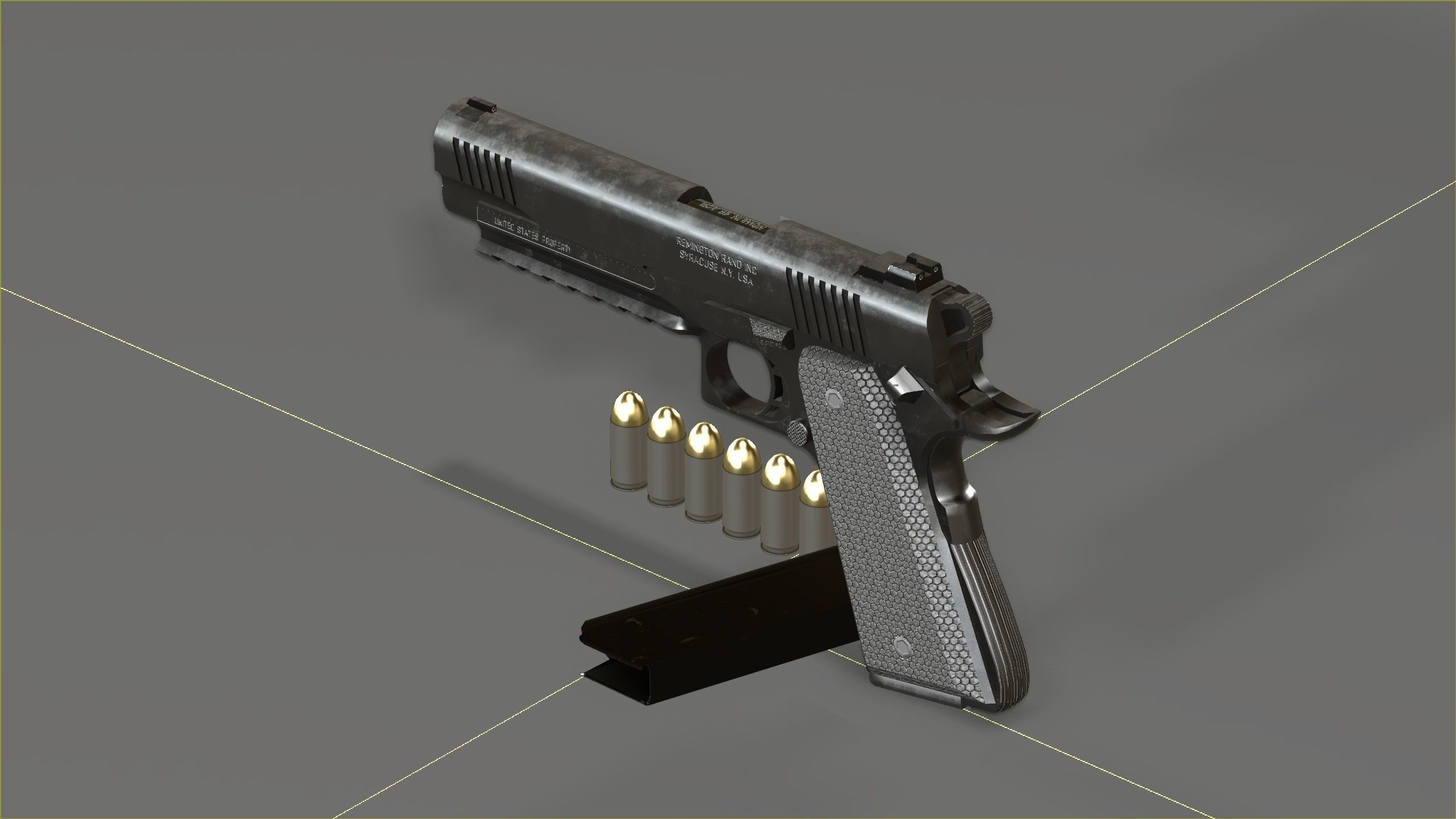 Colt 1911 45 ACP with RMR Low-poly 3D model_8