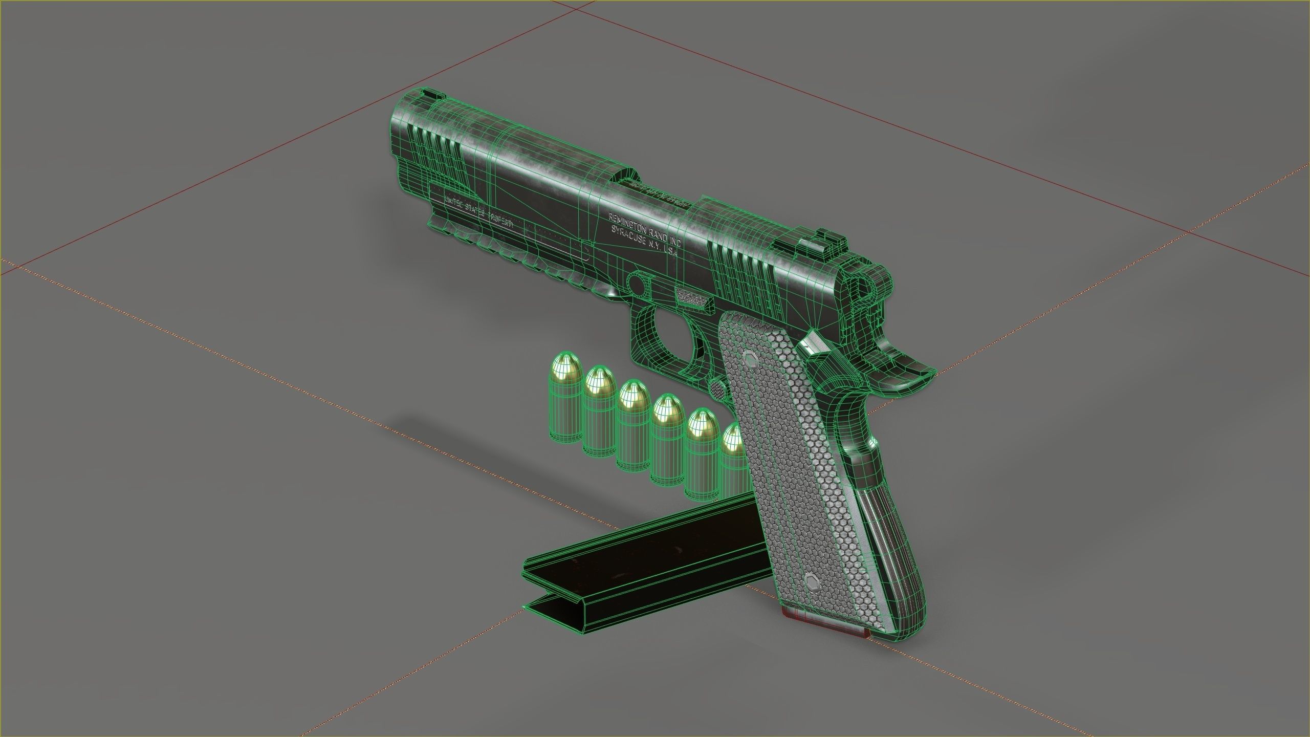 Colt 1911 45 ACP with RMR Low-poly 3D model_9