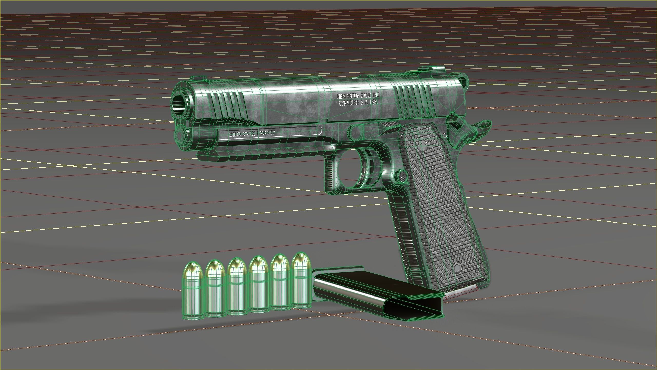 Colt 1911 45 ACP with RMR Low-poly 3D model_21