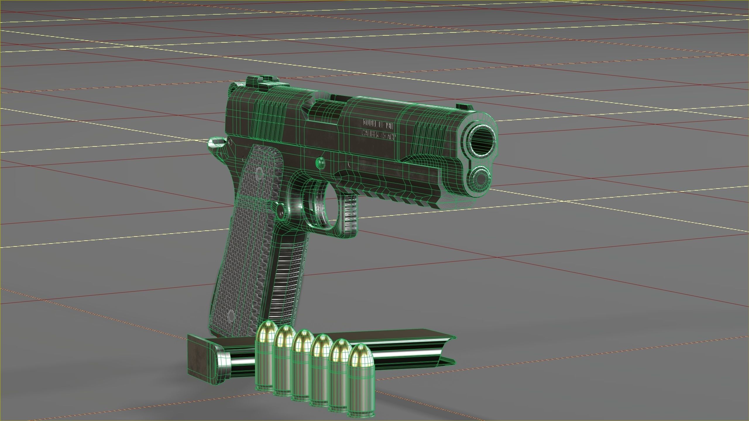 Colt 1911 45 ACP with RMR Low-poly 3D model_24