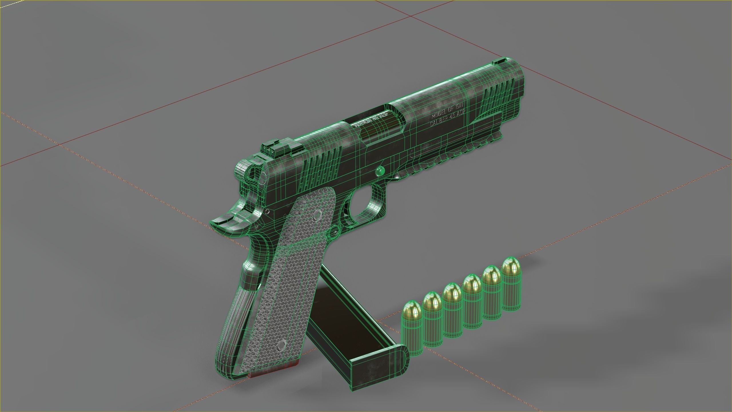 Colt 1911 45 ACP with RMR Low-poly 3D model_12