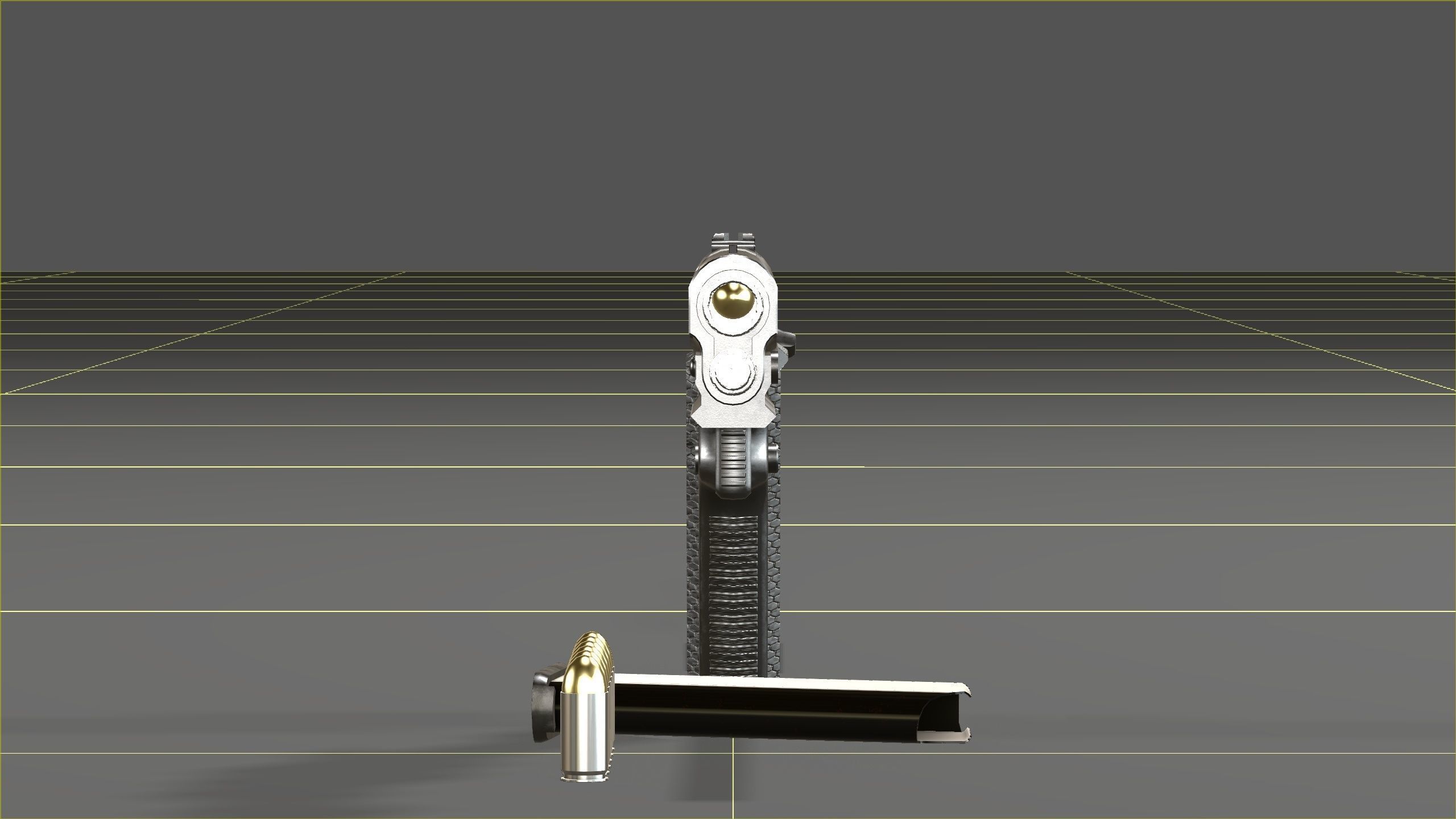 Colt 1911 45 ACP with RMR Low-poly 3D model_17