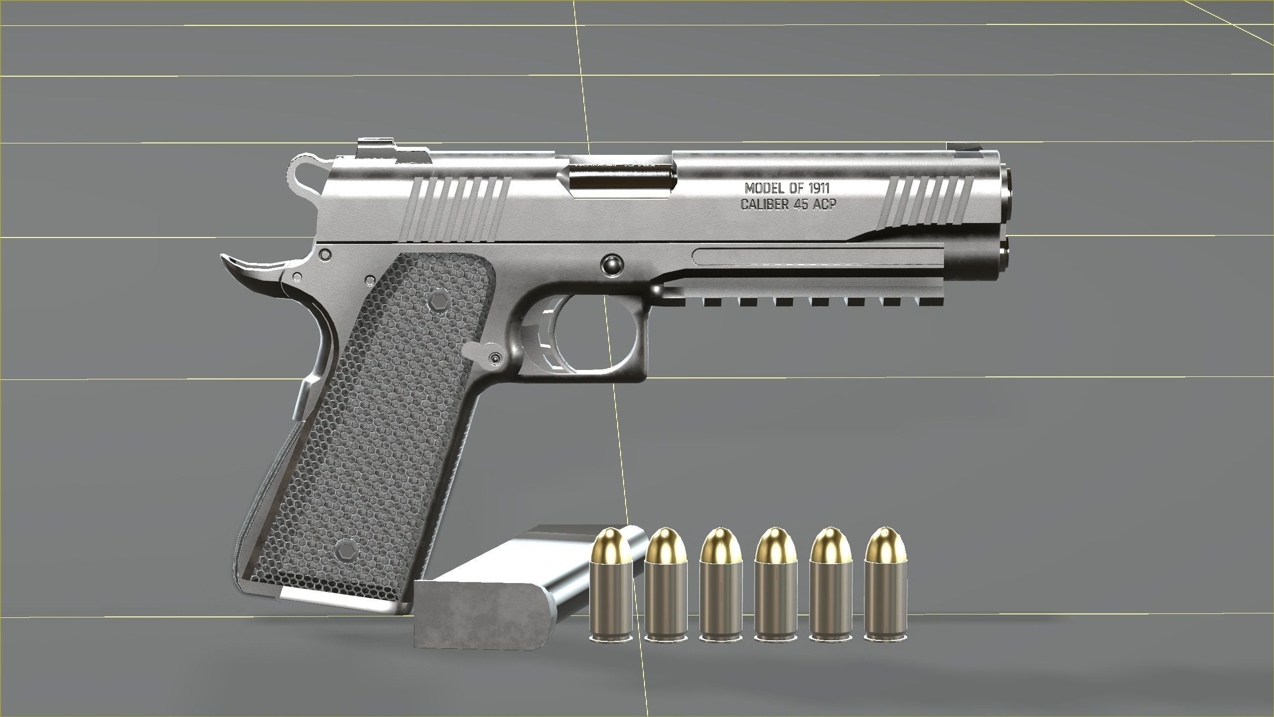 Colt 1911 45 ACP with RMR Low-poly 3D model_26