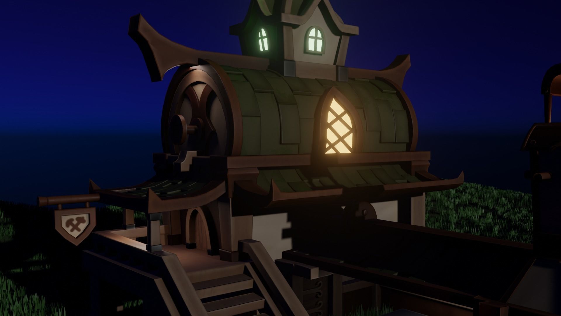 Stylized House - Low Poly Low-poly 3D model_3