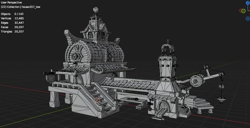 Stylized House - Low Poly Low-poly 3D model_6