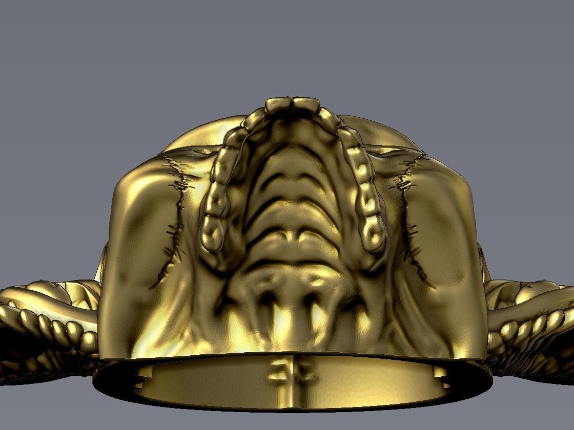 Ornamental Skull with Wings Pendant 3D print model_6