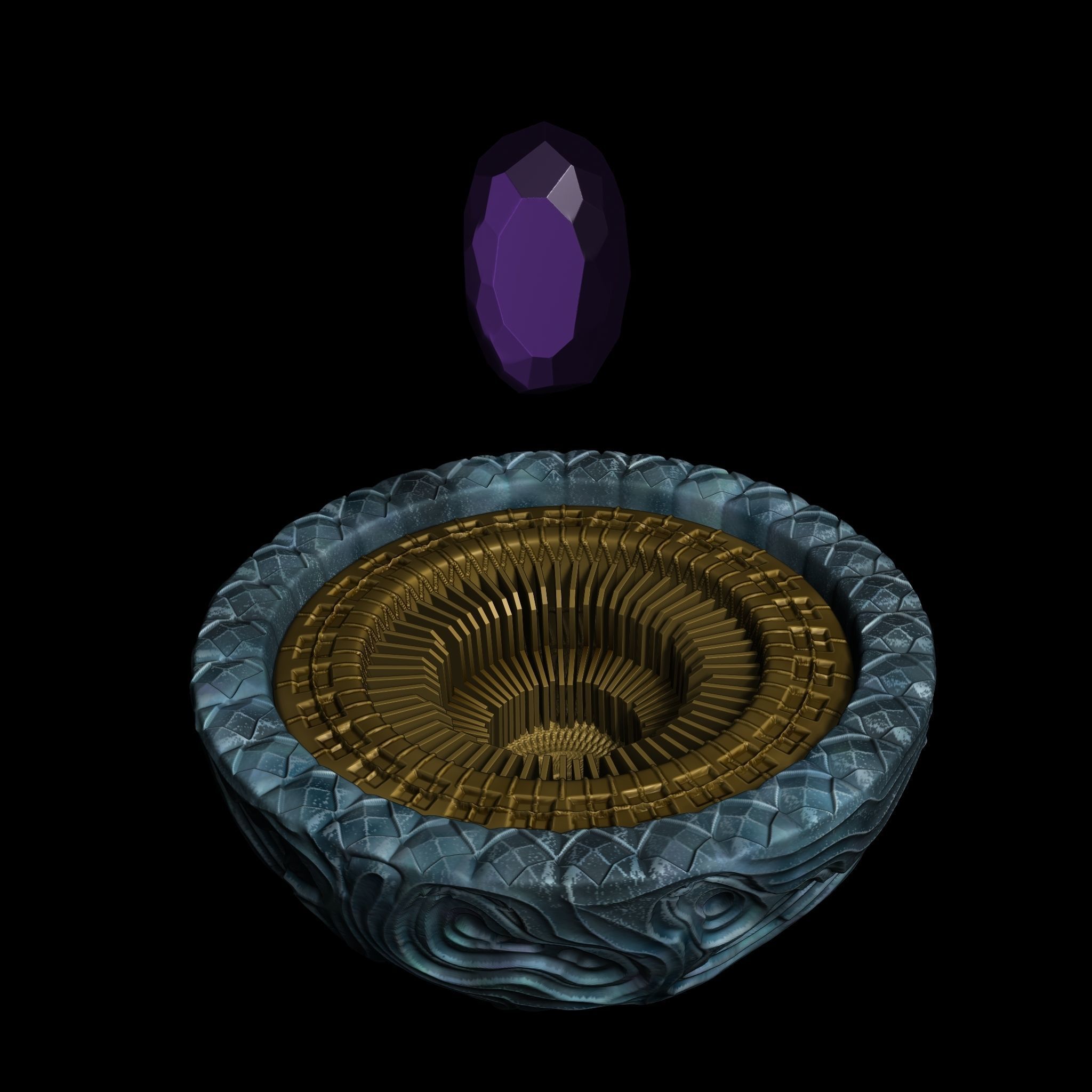 Alien crest high poly Low-poly 3D model_4