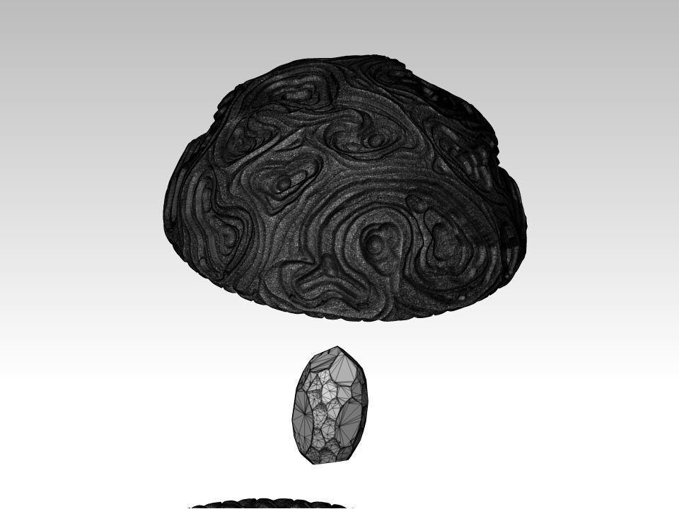 Alien crest high poly Low-poly 3D model_5