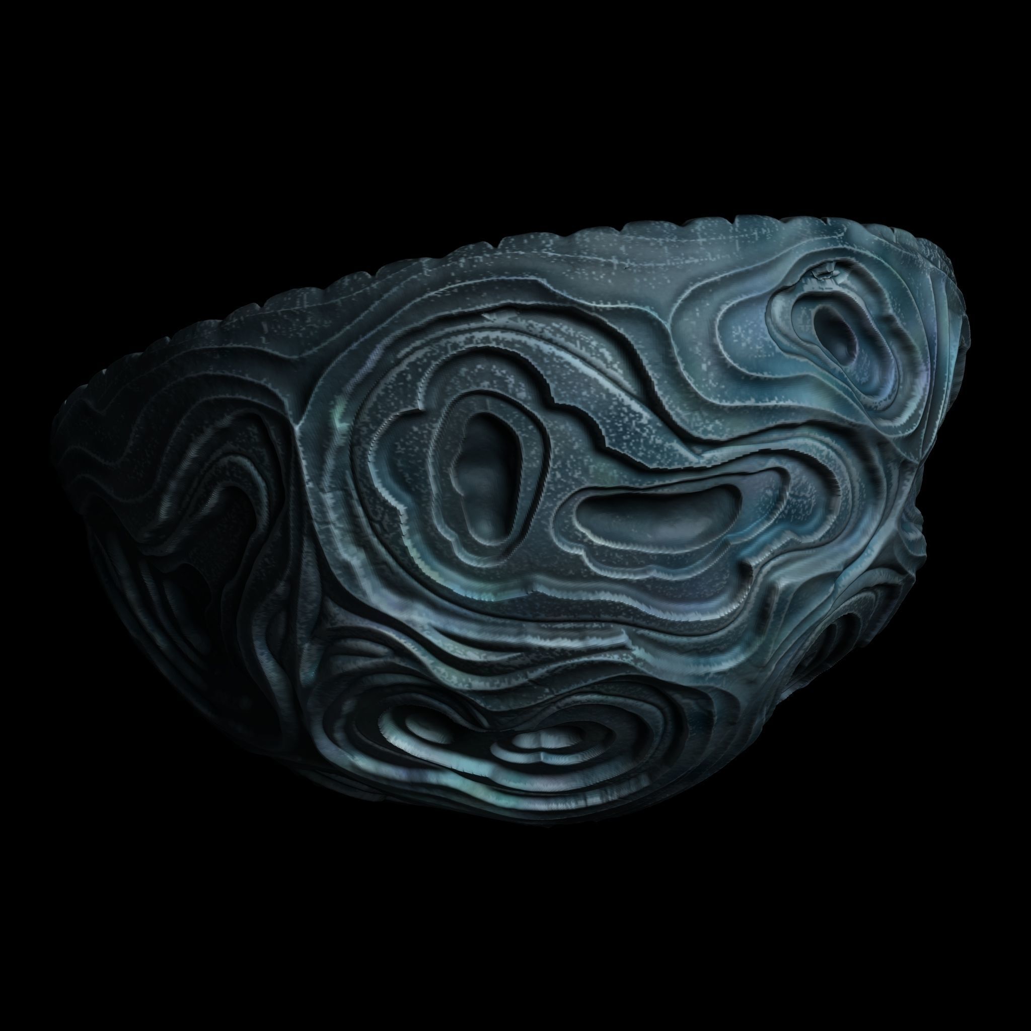 Alien crest high poly Low-poly 3D model_3