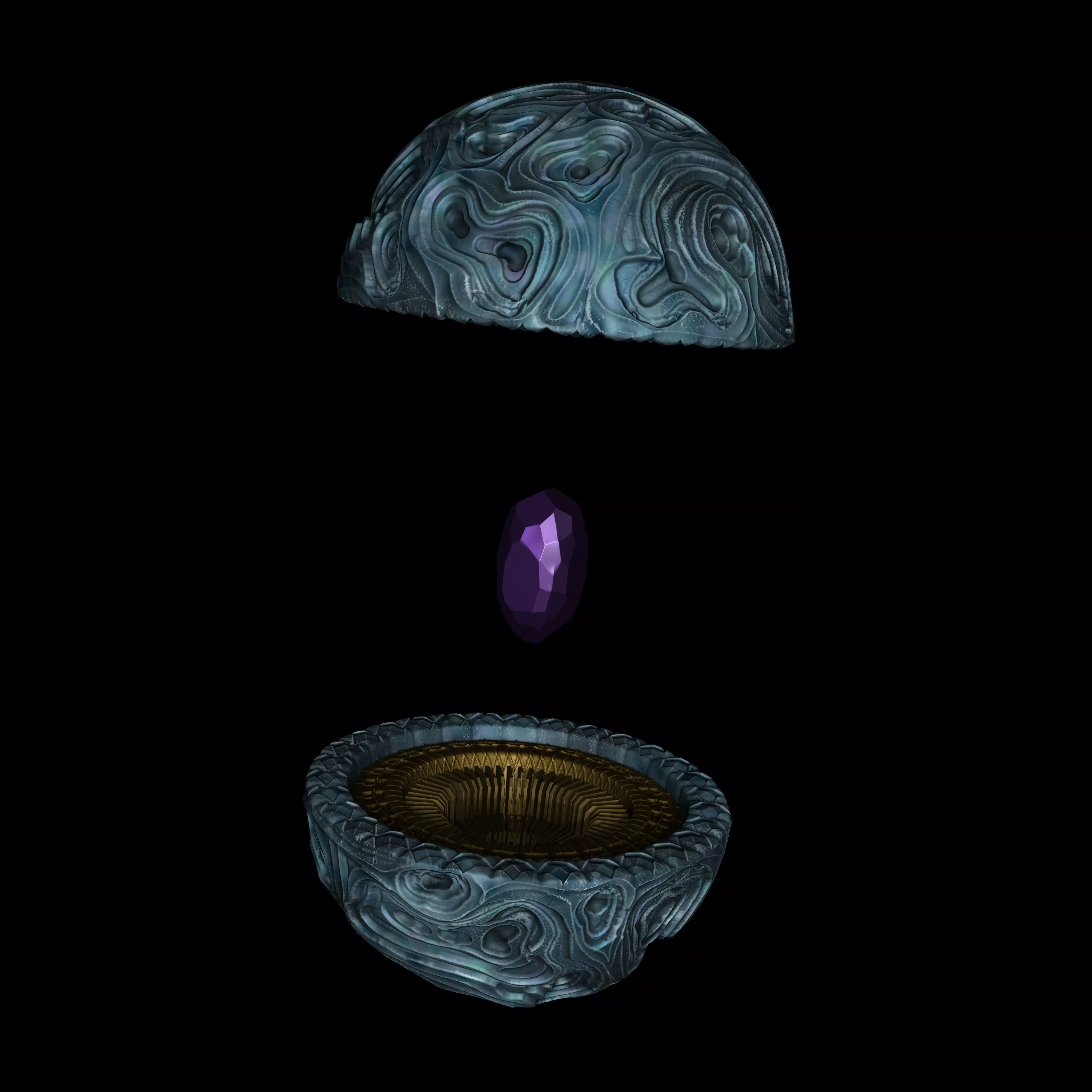 Alien crest high poly Low-poly 3D model_0