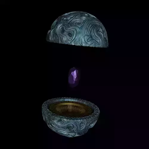 Alien crest high poly Low-poly 3D model Alien crest high poly Low-poly 3D model