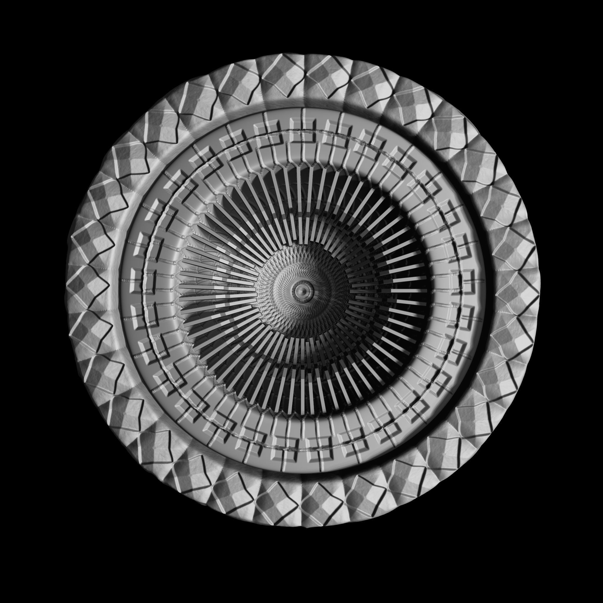 Alien crest high poly Low-poly 3D model_2